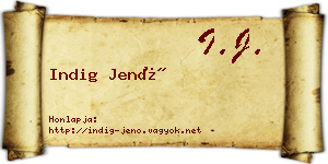 Indig Jenő névjegykártya